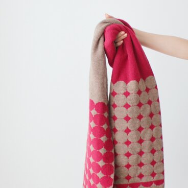 % PERCENT マフラー （レッド・ブラウン）リバーシブル・セルフヒーター・男女兼用