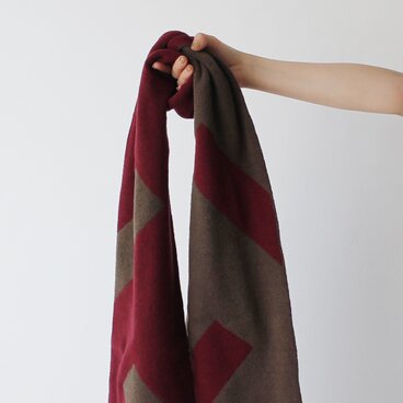 % PERCENT マフラー （ワインレッド・ブラウン）リバーシブル・セルフヒーター・男女兼用