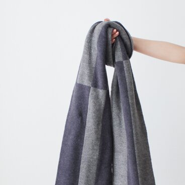 % PERCENT マフラー （ネイビー・グレー）リバーシブル・セルフヒーター・男女兼用