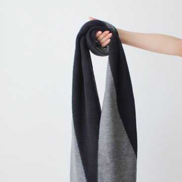 % PERCENT マフラー （ブラック・グレー）リバーシブル・セルフヒーター・男女兼用