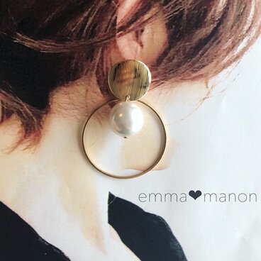 ★アレルギー対応　チタンポスト　パールとフープ 大ぶり ピアス/イヤリング　ウェディング　結婚式　大ぶり　パール