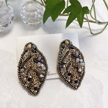 リーフイヤリング【リーフ】ゴールド