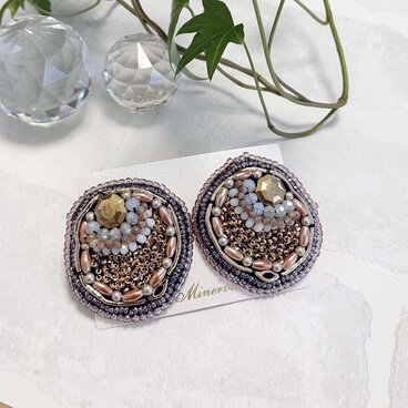 メルトイヤリング【ドロップ】パープル