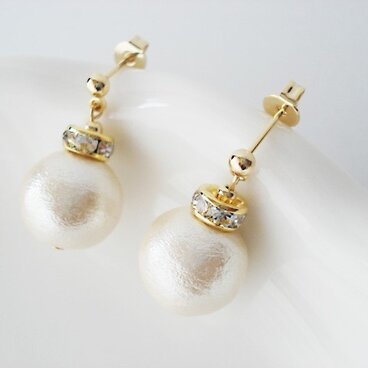 コットンパールｘロンデルのピアス