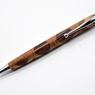 【寄木】(試作品) 手作り木製ボールペン スリムライン CROSS替芯
