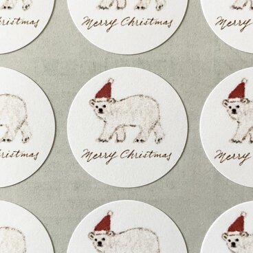 しろくまのメリークリスマスシール サンキューシール 48枚