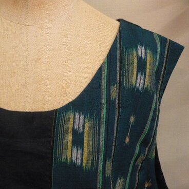 リネン＊ウール着物リメイクノースリーブワンピース