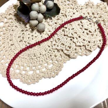 送料込・長さ42㎝1本・4色からお色が選べるパールネックレス