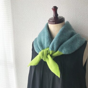 リボンで結ぶ簡単マフラー【カラーオーダー受注制作】