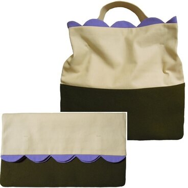 クラッチ&トートバッグ／カーキ