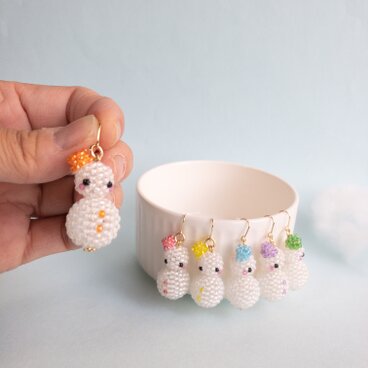 [選べる]雪だるまのイヤリング