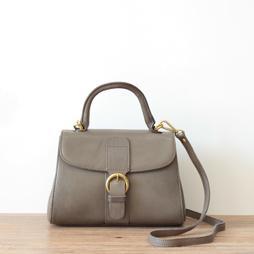 本革 モダン可愛い レザーレディースハンドバッグ＆ショルダーバッグ ☆Grey☆