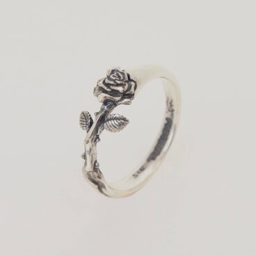 バラ一輪リング   【受注制作】