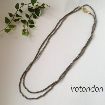 ガラスビーズ3wayロングネックレス