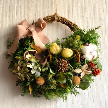 ナチュラルドライフラワーハーフリース！AtelierKouan