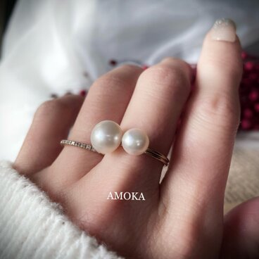 【2点セット販売】14kgf 淡水パールAAAリング　6月誕生石リング