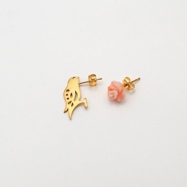 talk with me birdピアス gold