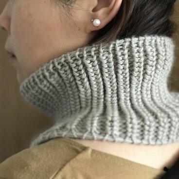 《参考展示》あぜ編みのネックウォーマー(フィットタイプ)