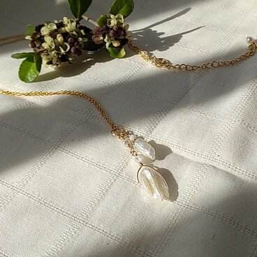 貴重です☆天使の羽のネックレス（Mサイズ）【K14GF】