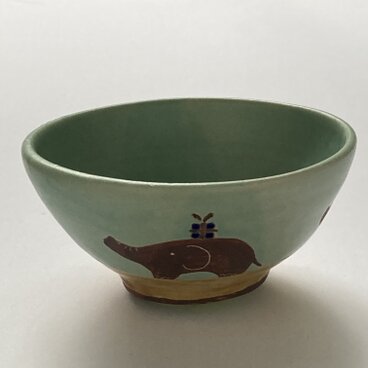 ゾウのお茶碗　グリーン