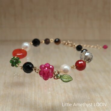 天然石ビーズ9ピンつなぎ＊ブレスレット