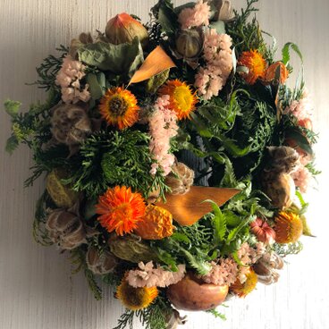 烏瓜のナチュラルドライフラワーリース！AtelierKouan