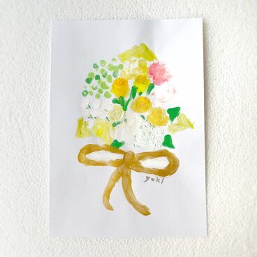 「黄色の花束」　アクリル画　絵画　アート