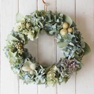 【SALE】秋色紫陽花のナチュラルリース