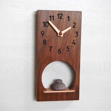 ﾀﾈ 棚付32cm×15cm 掛け時計 ｳｫｰﾙﾅｯﾄ【2216】