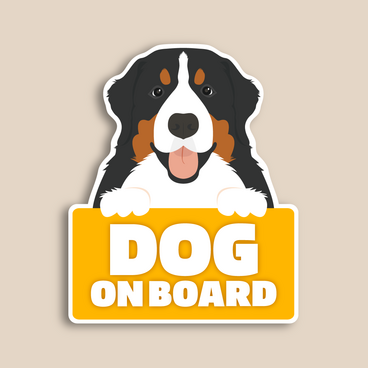車内/車外の2wayで使えるマグネット式カーサイン(バーニーズマウンテンドッグ)