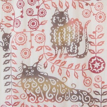 てぬぐい　猫がいる君の傍らに柄