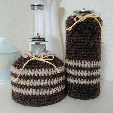 キャンプ用ガス缶カバー　CB缶用　しましま＊ちょこ