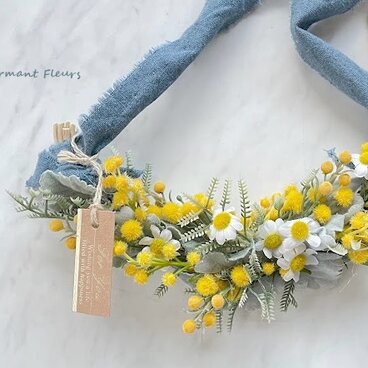 「ミモザの壁掛け」ｱｰﾃｨﾌｨｼｬﾙﾌﾗﾜｰ