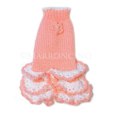 【犬のセーター】花＊花フリルワンピース〔#13-233〕