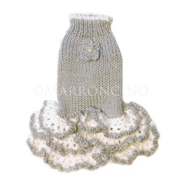 【犬のセーター】花＊花フリルワンピース〔#13-236〕