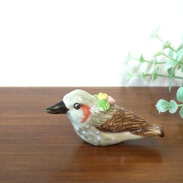 陶飾り ヒヨドリ･３色薔薇