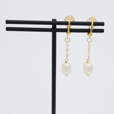 痛くないイヤリング/ピアスみたい/揺れるパールのイヤリング