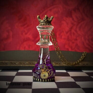 +受注製作+『king/紫』スチームパンク ネックレス