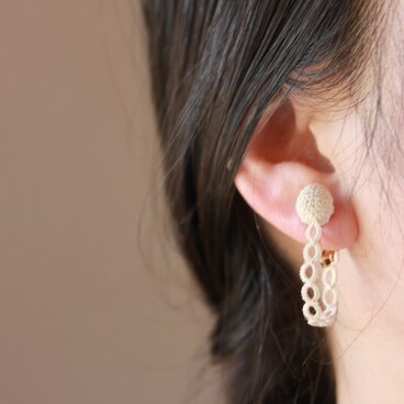雫の耳飾り -off white-