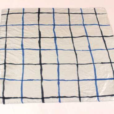 ポケットチーフunisex／チェック（格子）柄／ブルーグレー地