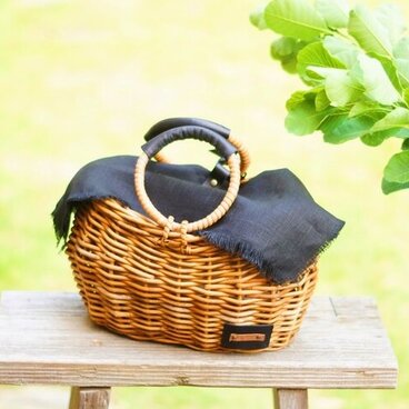 antique*大人カゴバッグ*本革*アラログ*かごバッグ*牛革*レザー*