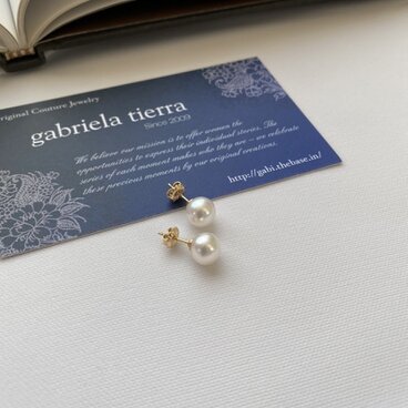 14KGF一粒パールピアス7.5ｍｍ淡水パールホワイト真珠ピアス