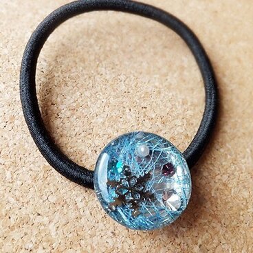 ヘアゴム＊雪の結晶（水色）