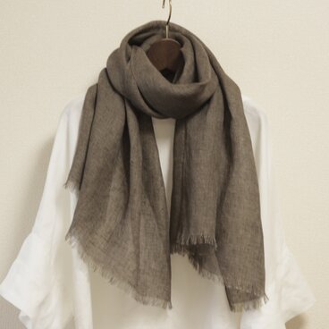 イタリア産リネンガーゼストール　薄焦茶