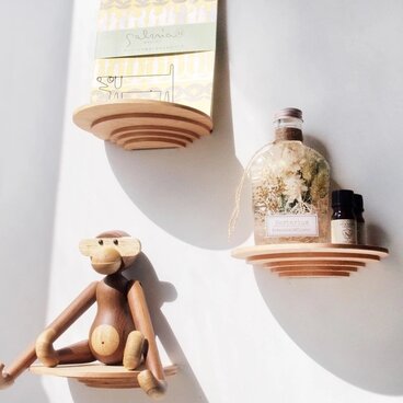 「サルノコシカケ」ウォールシェルフ（飾り棚ディスプレイ北欧和モダン新居引っ越し祝い新生活）