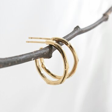 K18GP　小枝のフープピアス