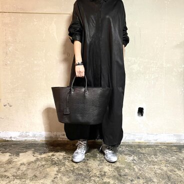 限定生産!!リザード型押し型押しレザーバスケットM