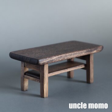 ドール用ローテーブル（カツラ／色：エボニー）　1/12ミニチュア家具