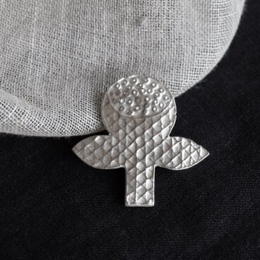 ブローチ(銀彩) 花-19