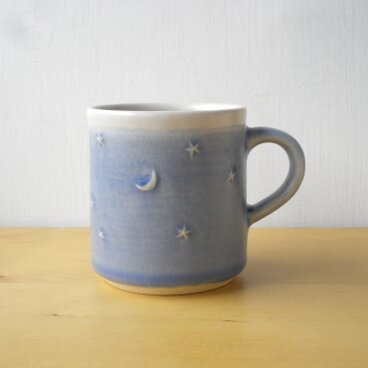 星模様のマグカップ＊水色2【再販】